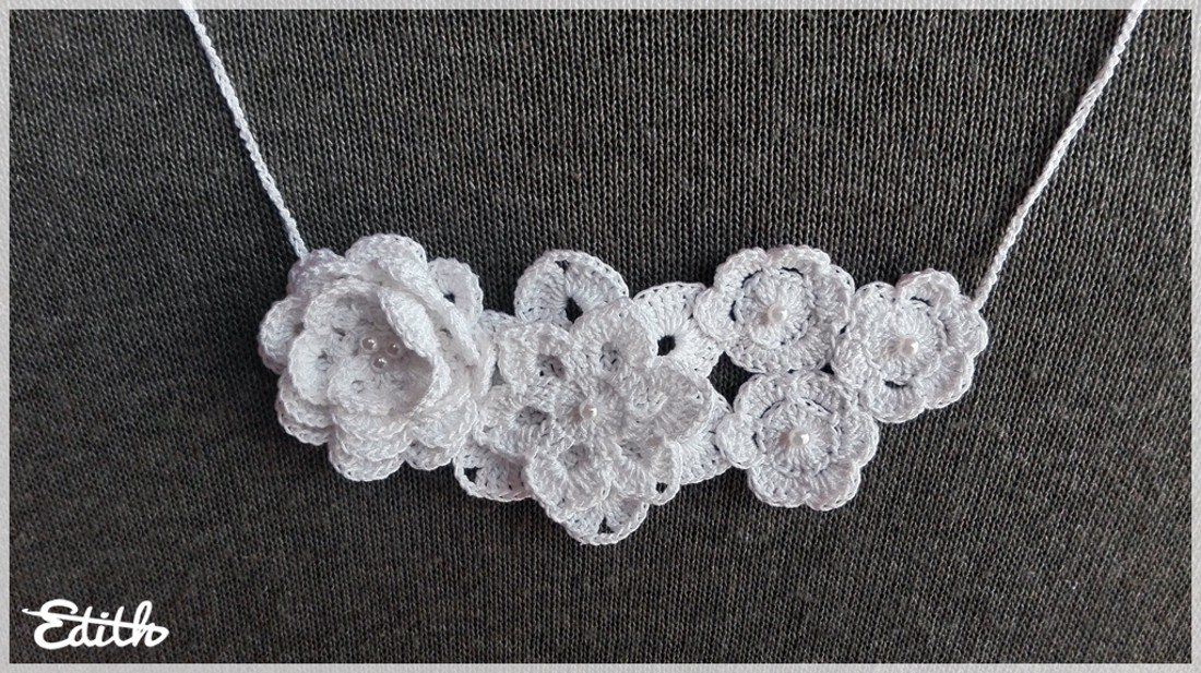 Colier floral alb ca zăpada - accesorii nuntă - bijuterii mireasă - colier mireasă - Artynos.ro Colier floral alb ca zăpada - accesorii nuntă - bijuterii mireasă - colier mireasă - Artynos.ro