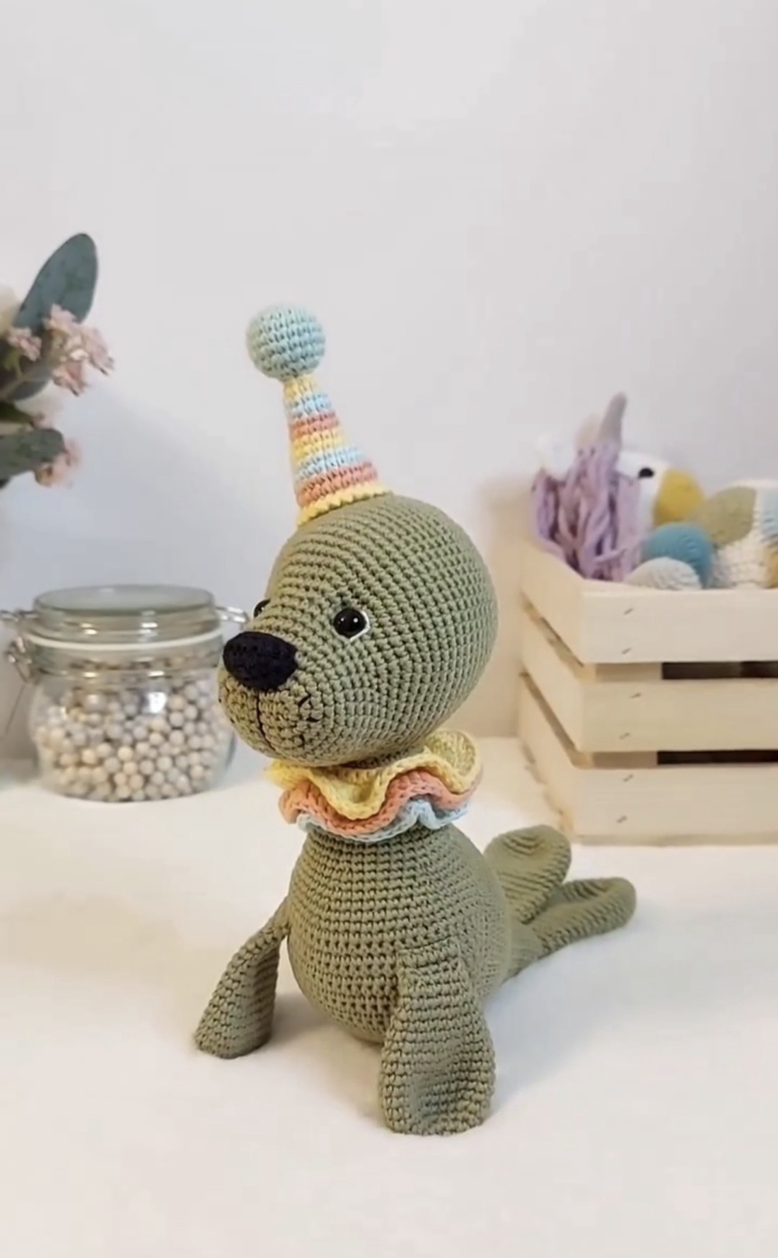 Foca crosetata manual, 19cm  - jucării și echipamente pentru copii - plușuri - figurine de pluș - Artynos.ro