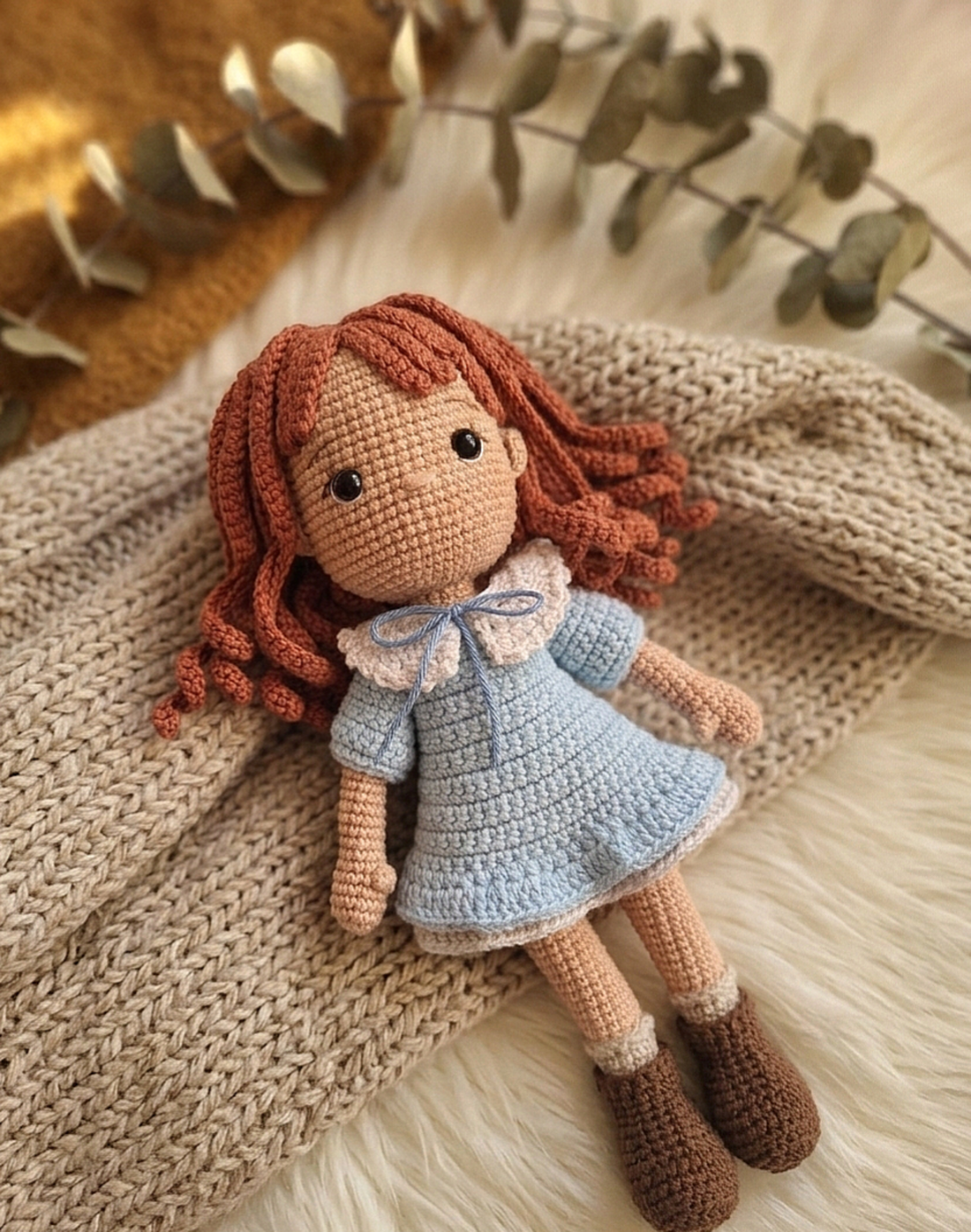 Jinny, papusa crosetata manual  - jucării și echipamente pentru copii - jucării și accesorii pentru copii - păpușă de îmbrăcat - Artynos.ro
