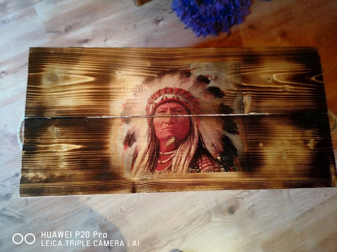 Lada din lemn cu motiv indian - casă & stil de viață - materiale de depozitare și sortare - ladă depozitare - Artynos.ro