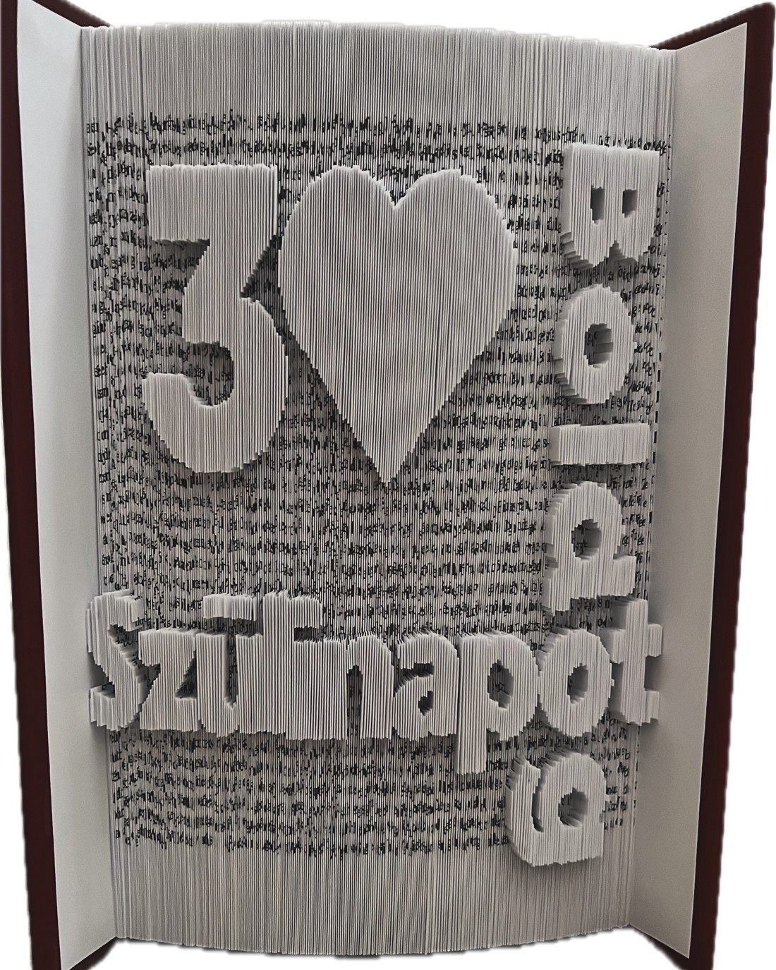 Sculptură carte aniversară - casă & stil de viață - accesorii pentru decorat casa - decorațiuni de masă și decorațiuni pentru rafturi  - sculptură de carte, carte pliată - Artynos.ro