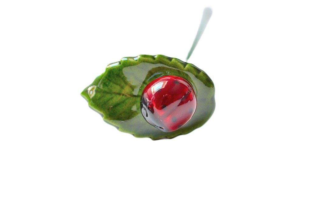 Gărgăriță din ceramică și gărgăriță pe frunză, pentru buchete de flori - casă & stil de viață - decorațiuni de casă - accesorii florale - flori la fir - Artynos.ro