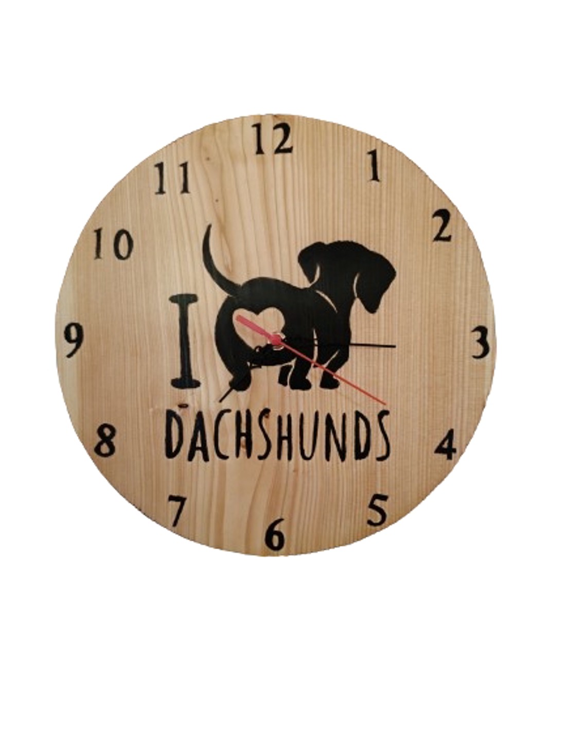 Ceas de perete mare din lemn cu câine dachshund - - Artynos.ro Ceas de perete mare din lemn cu câine dachshund - - Artynos.ro