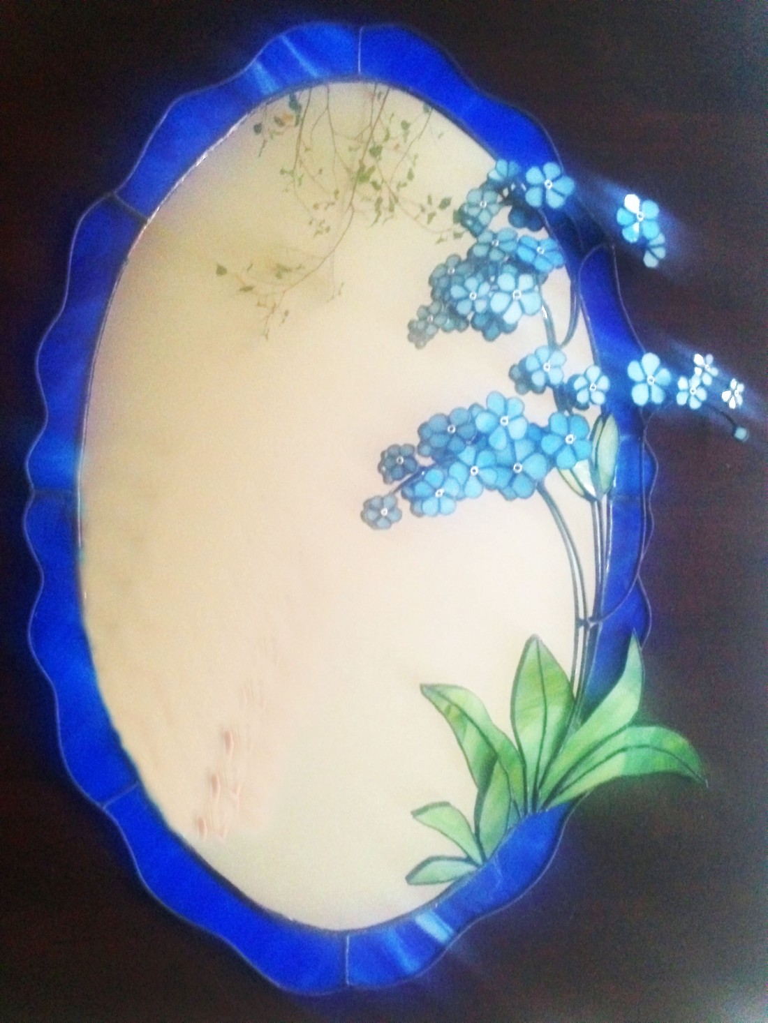 Oglindă albastru Tiffany forget-me-not - - Artynos.ro Oglindă albastru Tiffany forget-me-not - - Artynos.ro