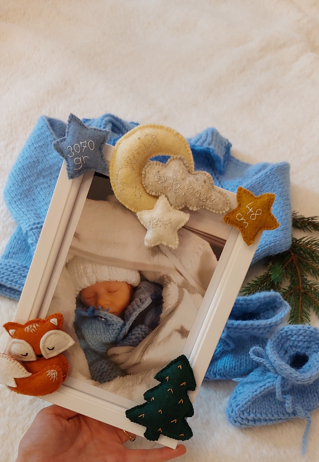 Rama foto personalizata Newborn - pentru copii si bebelusi - casă & stil de viață - echipament pentru camera copiilor - tablouri de cameră pentru copii - Artynos.ro