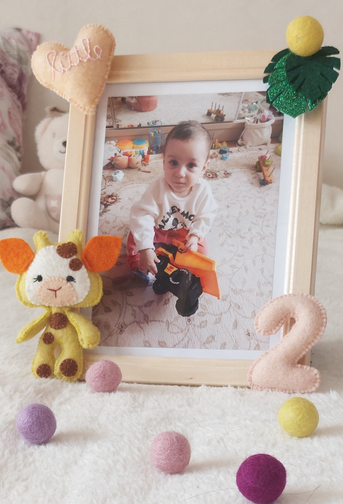 Rama foto personalizata pentru copii Little giraffe - casă & stil de viață - echipament pentru camera copiilor - tablouri de cameră pentru copii - Artynos.ro