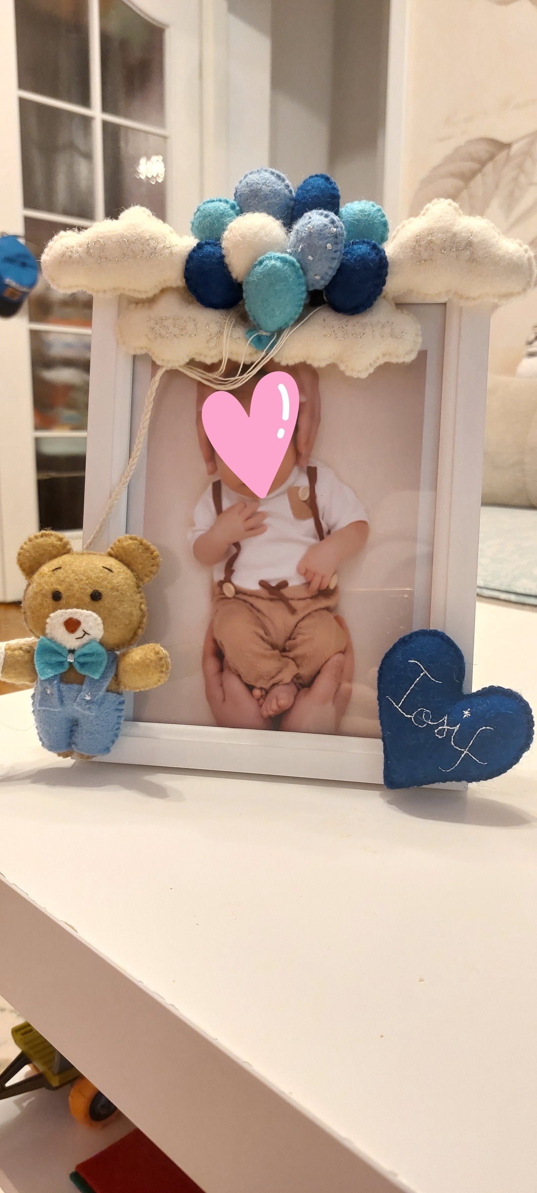 Rama foto personalizata Ursulet Newborn - pentru copii si bebelusi. Cadou newborn. Cadou personalizat. Camera copilului - casă & stil de viață - echipament pentru camera copiilor - tablouri de cameră pentru copii - Artynos.ro