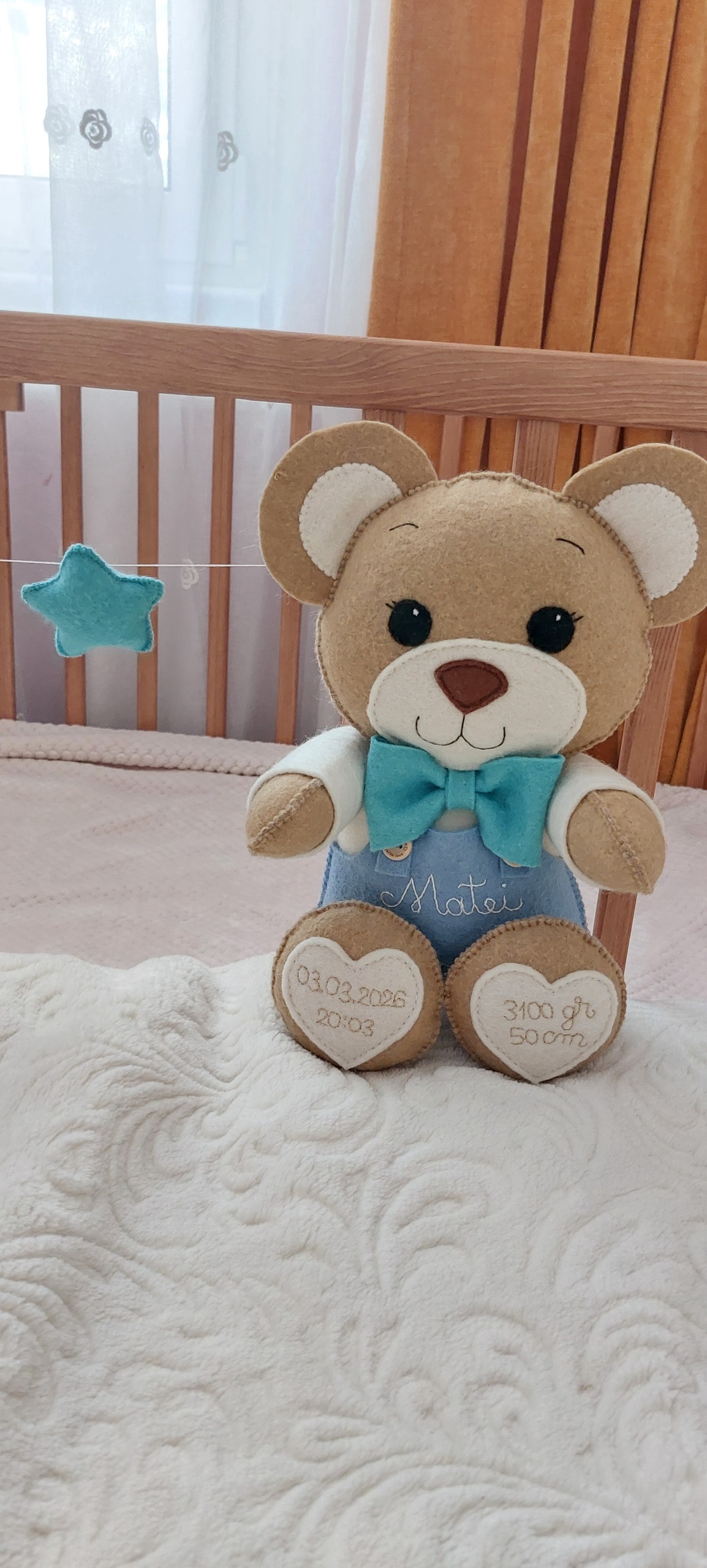 Ursulet personalizat.Ursulet handmade.Cadou nou-nascut.Camera copilului.Jucarie personalizata - casă & stil de viață - echipament pentru camera copiilor - tablouri de cameră pentru copii - Artynos.ro