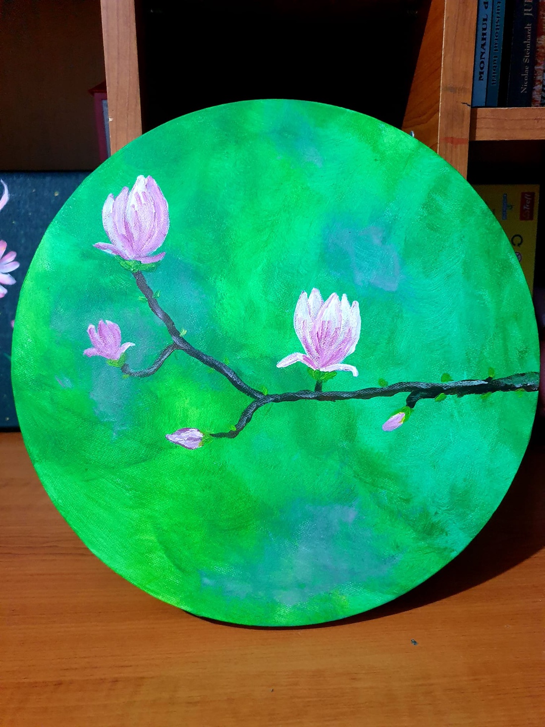 Magnolie detaliu Tablou acrilice pe panza 30 cm - arte vizuale și accesorii  - picturi - pictură acrilică - Artynos.ro
