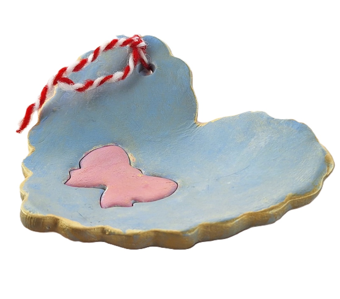 farfurioară inimioară cu fir de mărțișor - casă & stil de viață - decorațiuni de casă - decorațiuni de masă și rafturi - boluri decorative - Artynos.ro