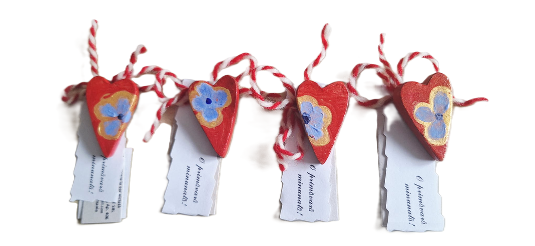 broșă inimioară cu fir de mărțișor - bijuterii - broșe - Artynos.ro