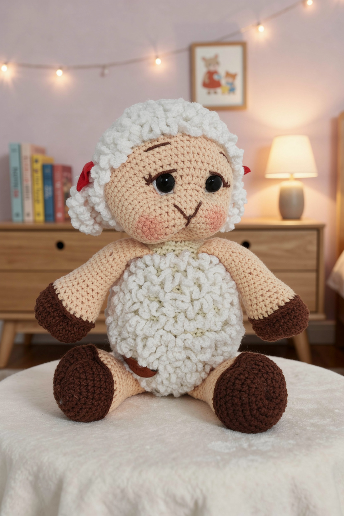 Oița Bulgarăș � oață croșetată pufoasă, 27 cm, prietenă de îmbrățișat - jucării și echipamente pentru copii - plușuri - figurine de pluș - Artynos.ro