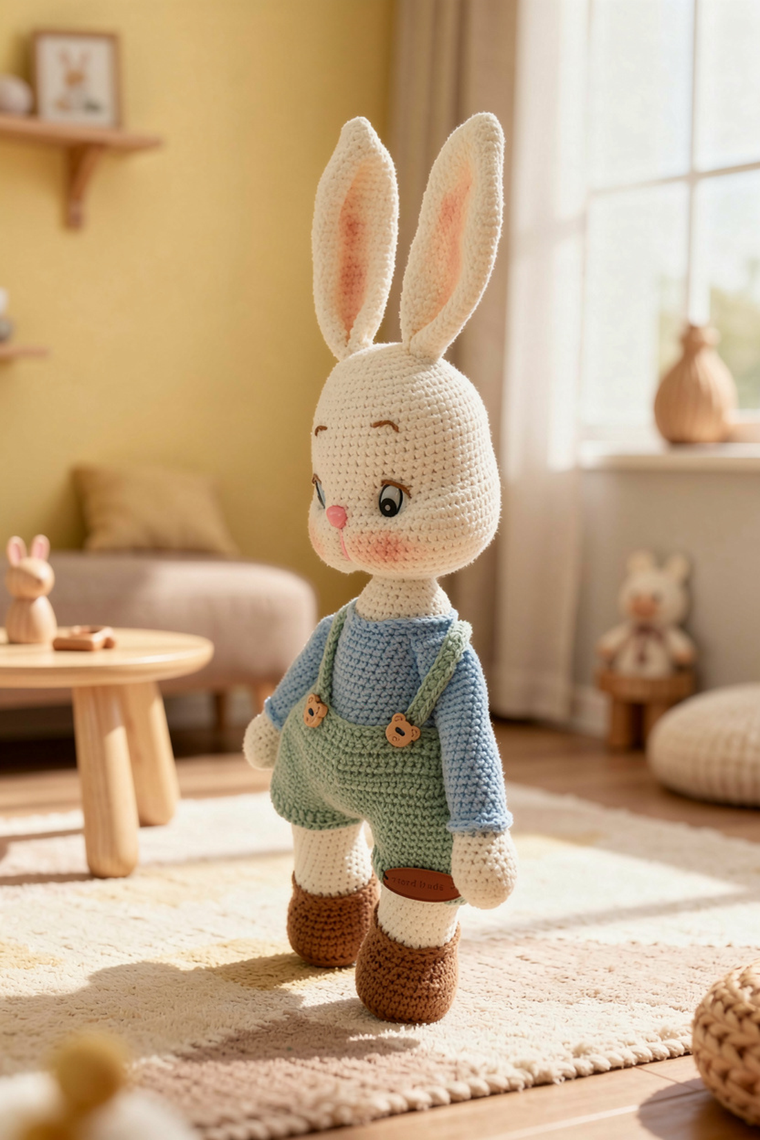 Iepurașul Forest � iepuraș croșetat handmade, jucărie pentru copii 3+ - jucării și echipamente pentru copii - plușuri - iepure de pluș - Artynos.ro