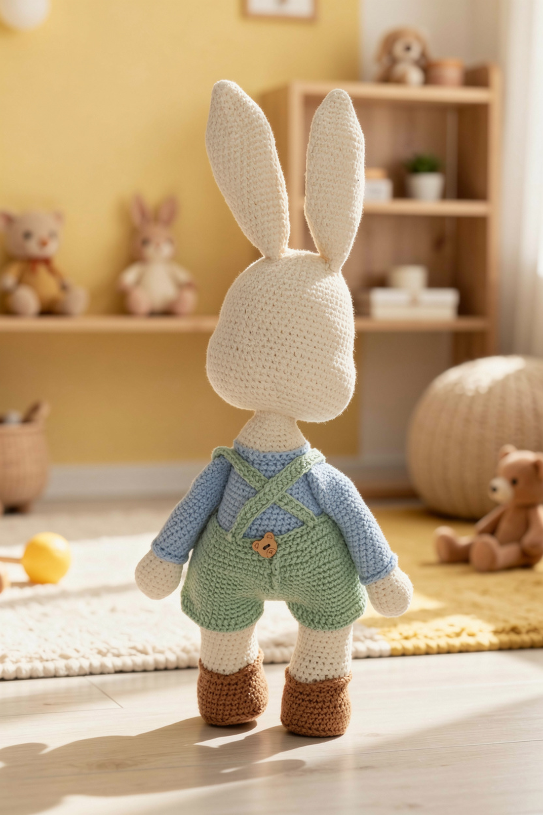 Iepurașul Forest � iepuraș croșetat handmade, jucărie pentru copii 3+ - jucării și echipamente pentru copii - plușuri - iepure de pluș - Artynos.ro