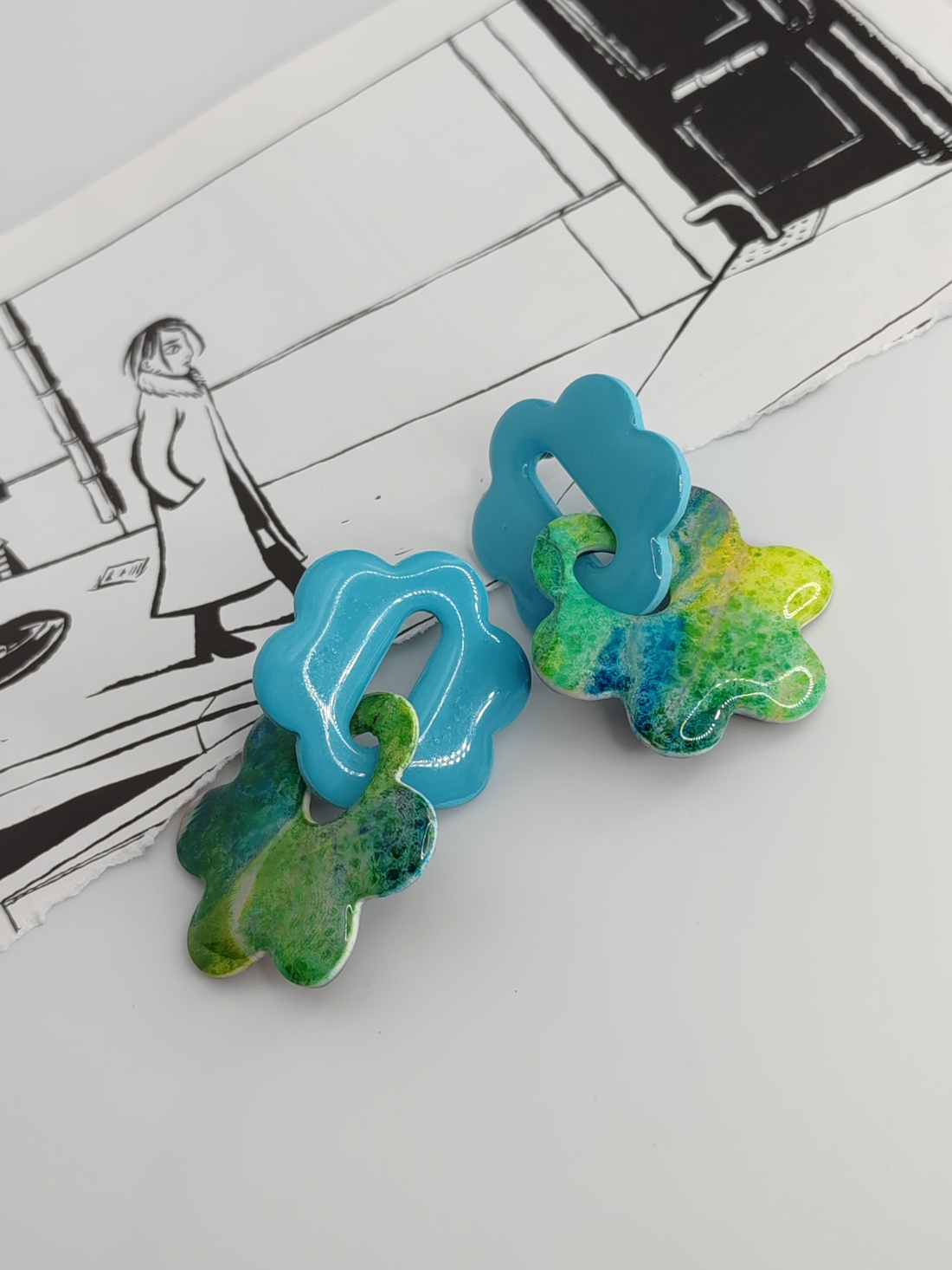 Cercei Spring in Pastel - bijuterii - cercei - cercei hoops - Artynos.ro