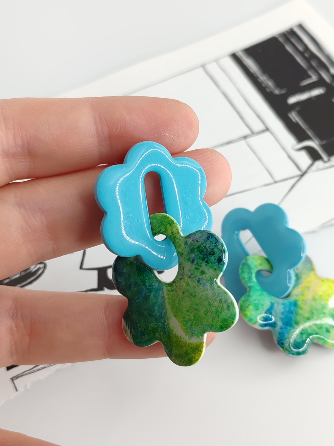 Cercei Spring in Pastel - bijuterii - cercei - cercei hoops - Artynos.ro