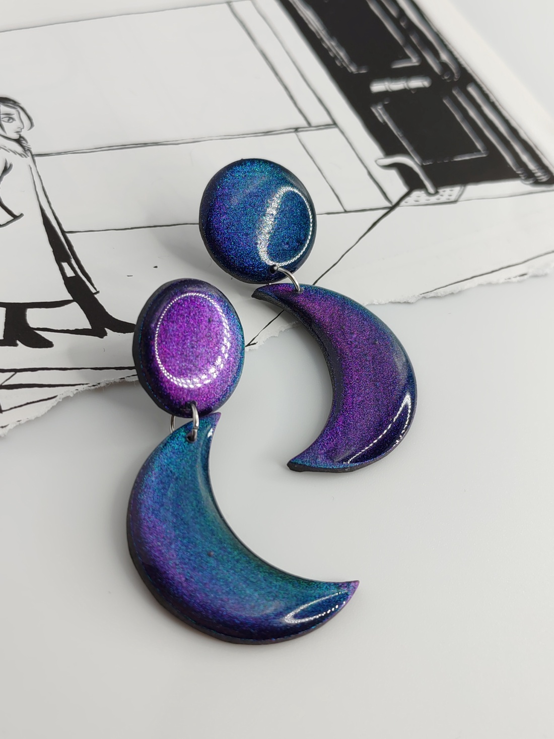 Cercei Wear the Moon - bijuterii - cercei - cercei lungi - Artynos.ro