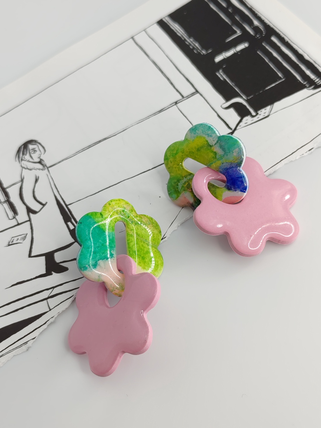 Cercei Spring in Pastel - bijuterii - cercei - cercei hoops - Artynos.ro