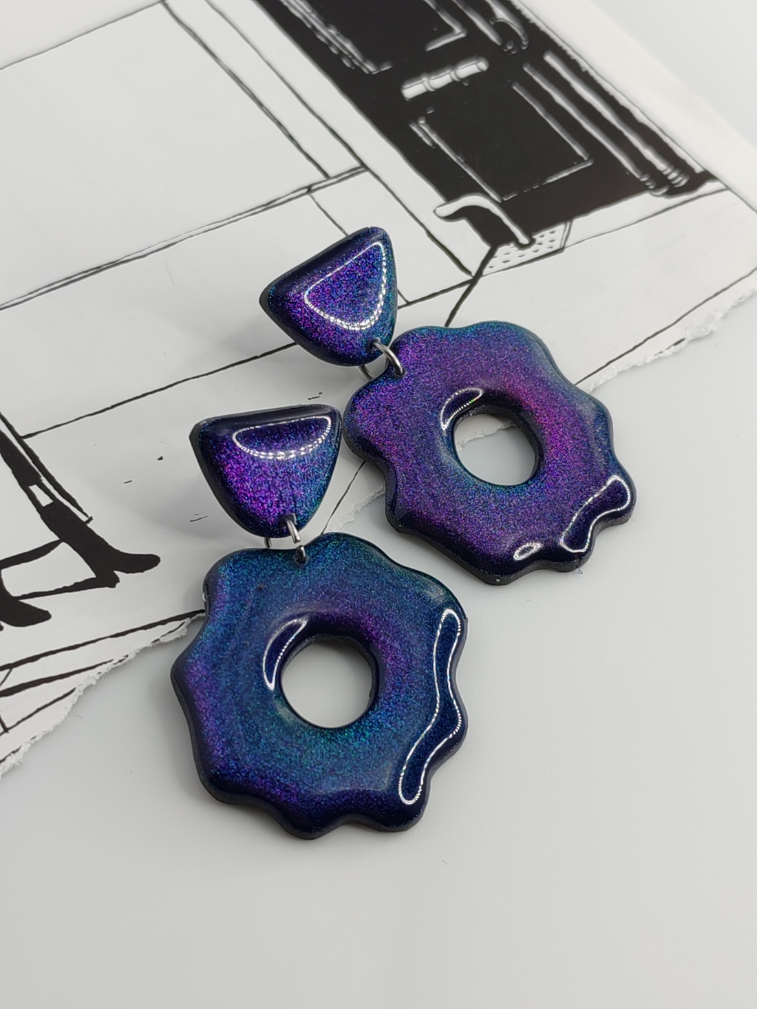 Cercei ParticulaChroma - bijuterii - cercei - cercei lungi - Artynos.ro