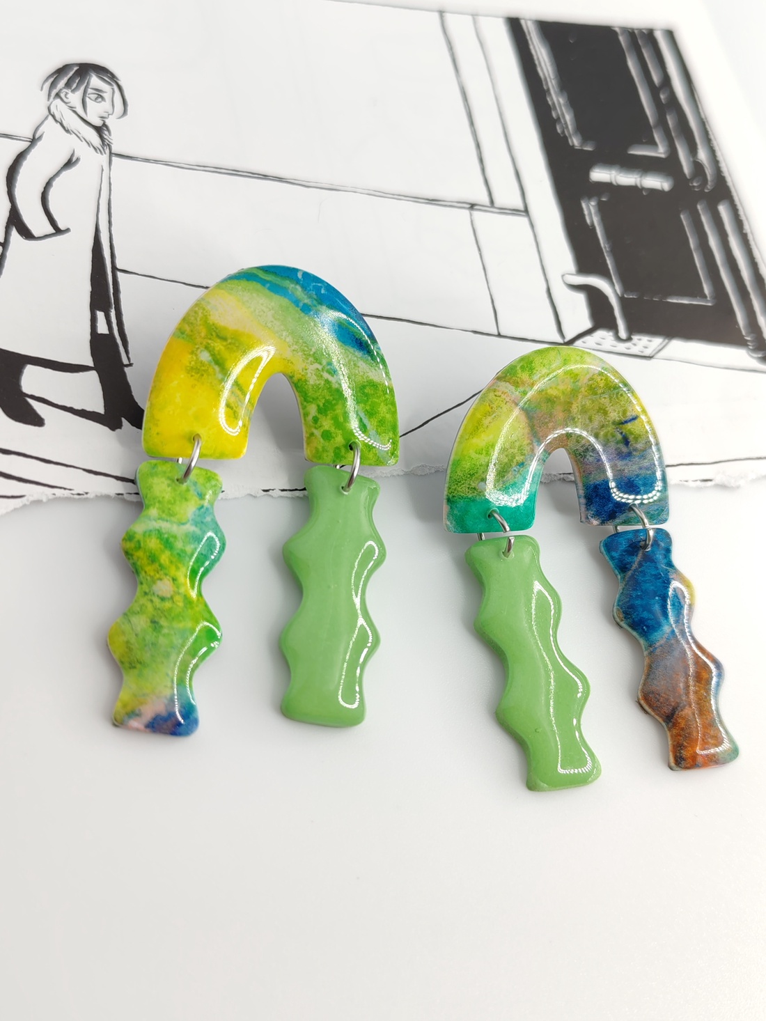 Cercei Spring in Pastel - bijuterii - cercei - cercei hoops - Artynos.ro