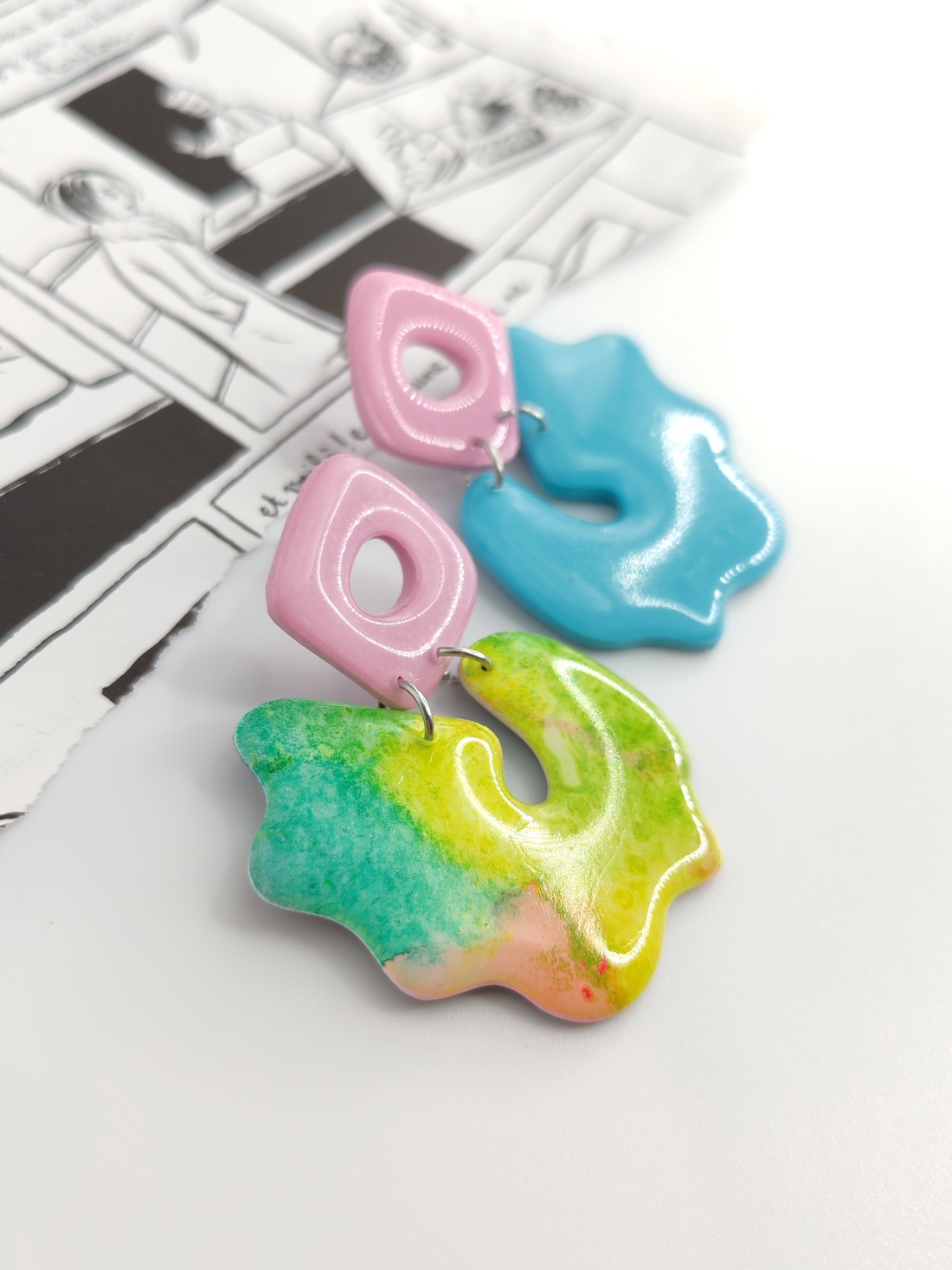 Cercei Spring in Pastel - bijuterii - cercei - cercei hoops - Artynos.ro