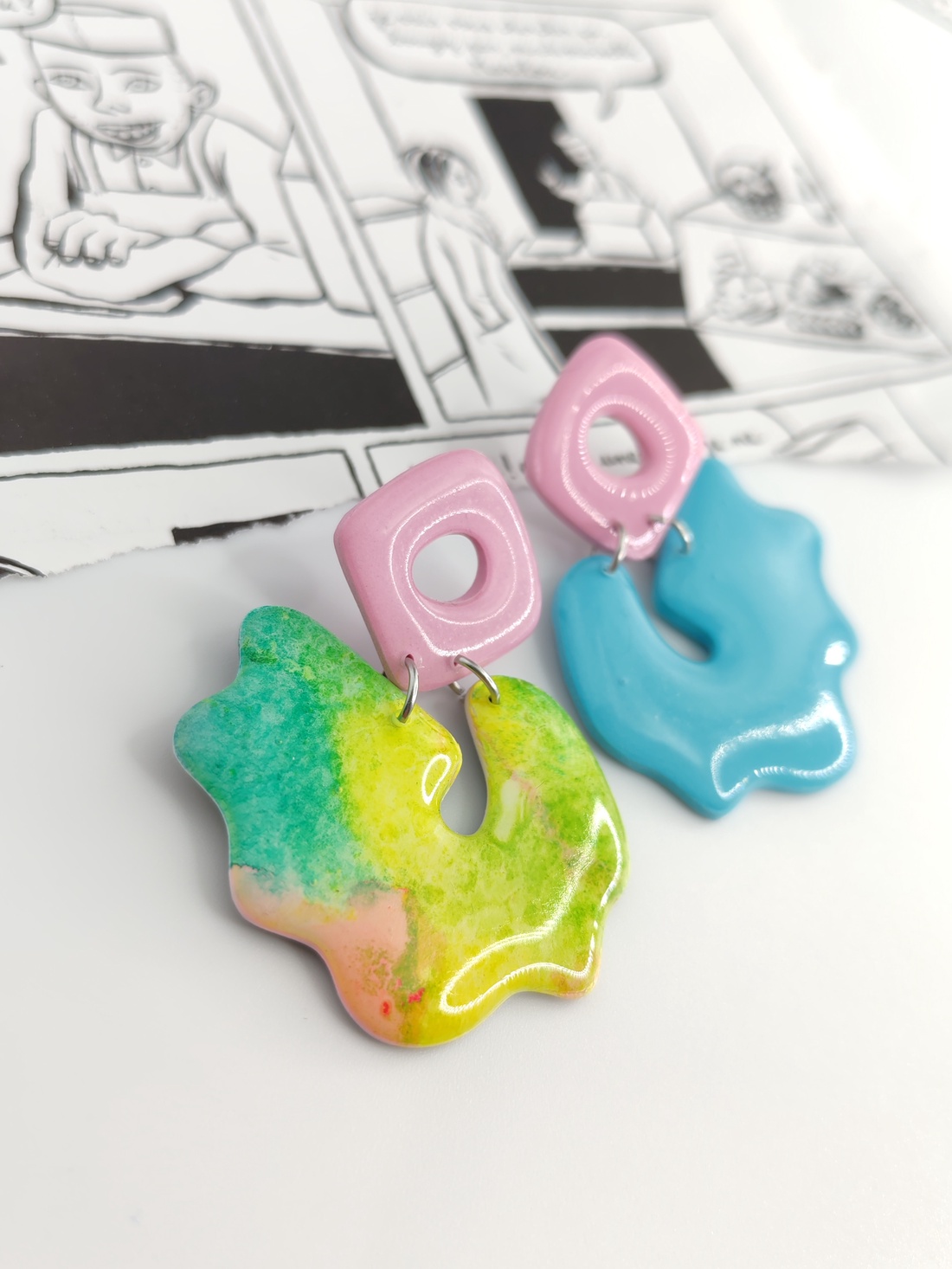 Cercei Spring in Pastel - bijuterii - cercei - cercei hoops - Artynos.ro