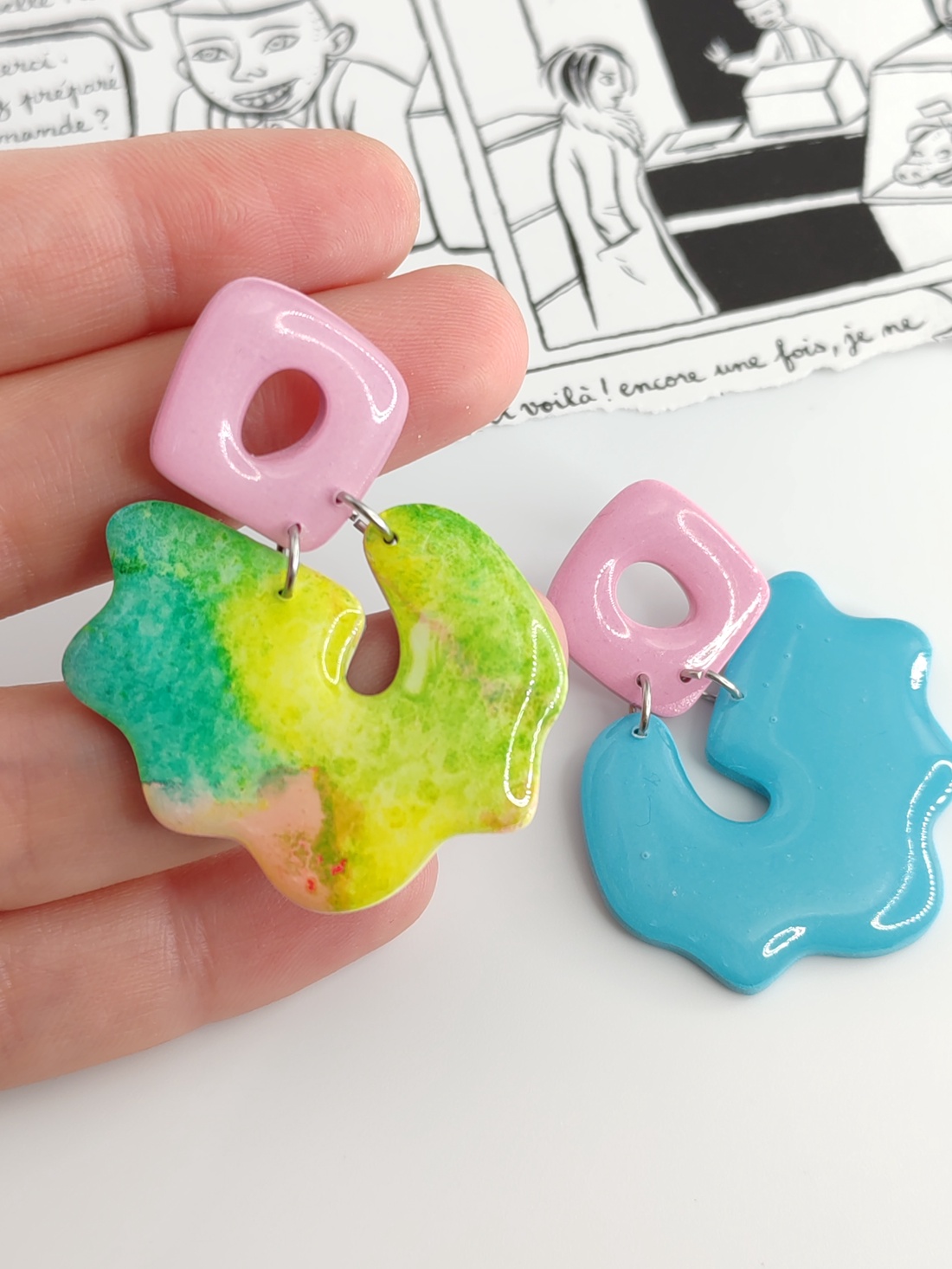 Cercei Spring in Pastel - bijuterii - cercei - cercei hoops - Artynos.ro