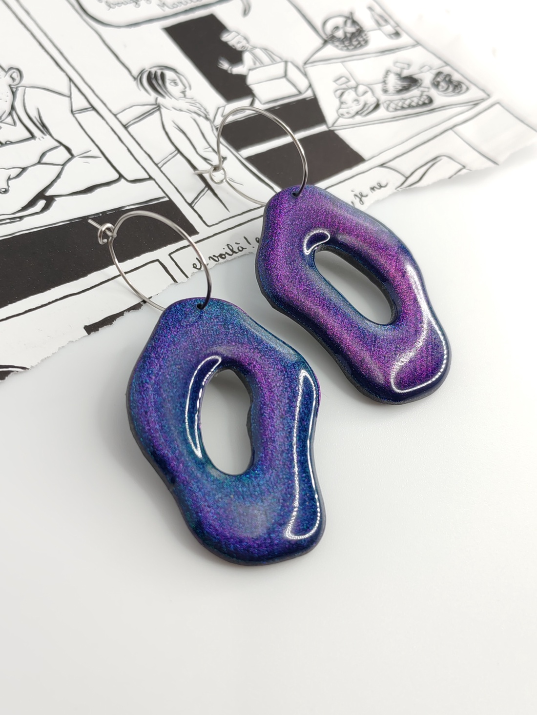 Cercei ParticulaChroma - bijuterii - cercei - cercei lungi - Artynos.ro