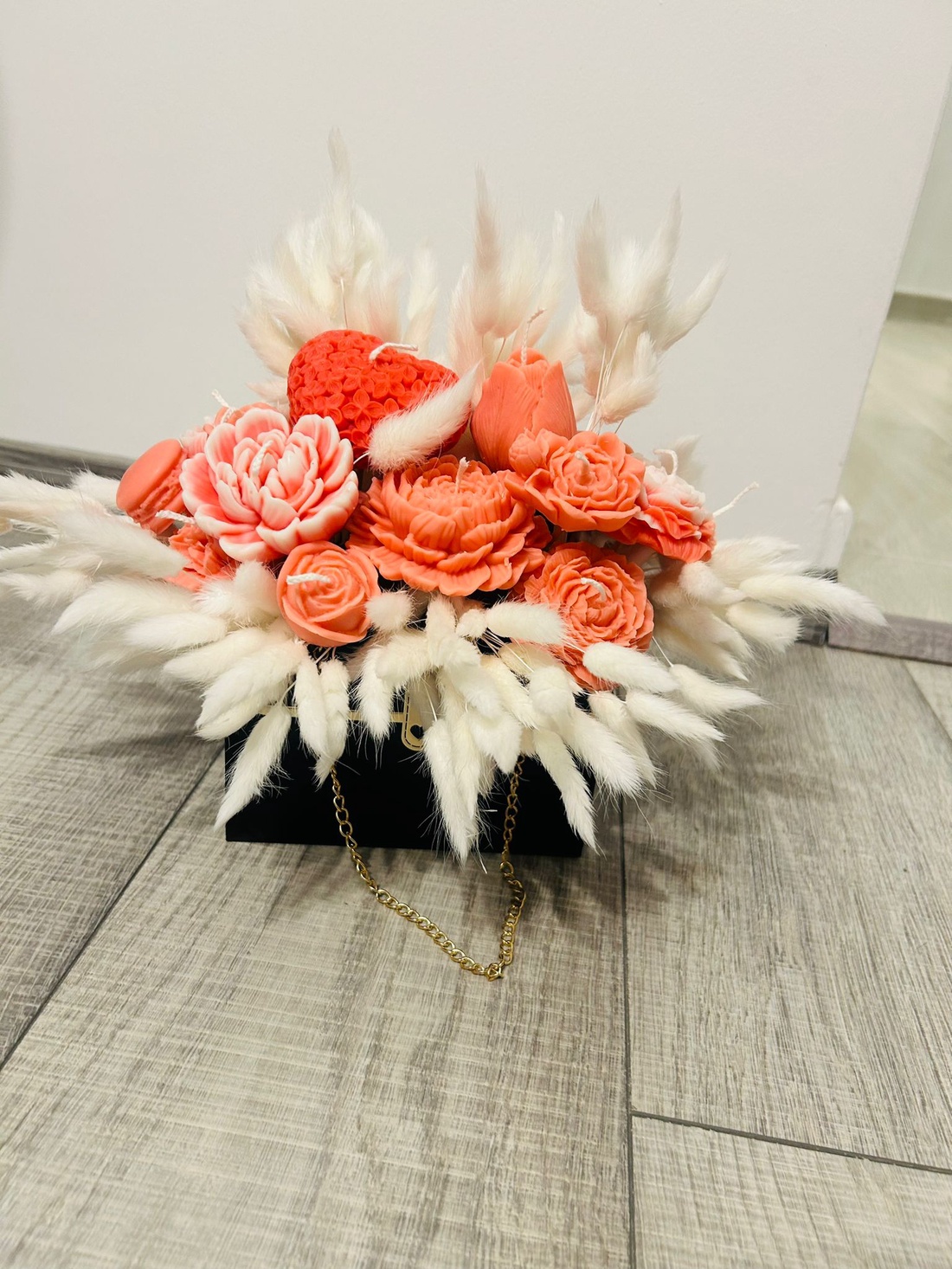 Aranjamente florale din ceară de soia  - accesorii nuntă - accesorii de nuntă - curele de nuntă, panglici - Artynos.ro