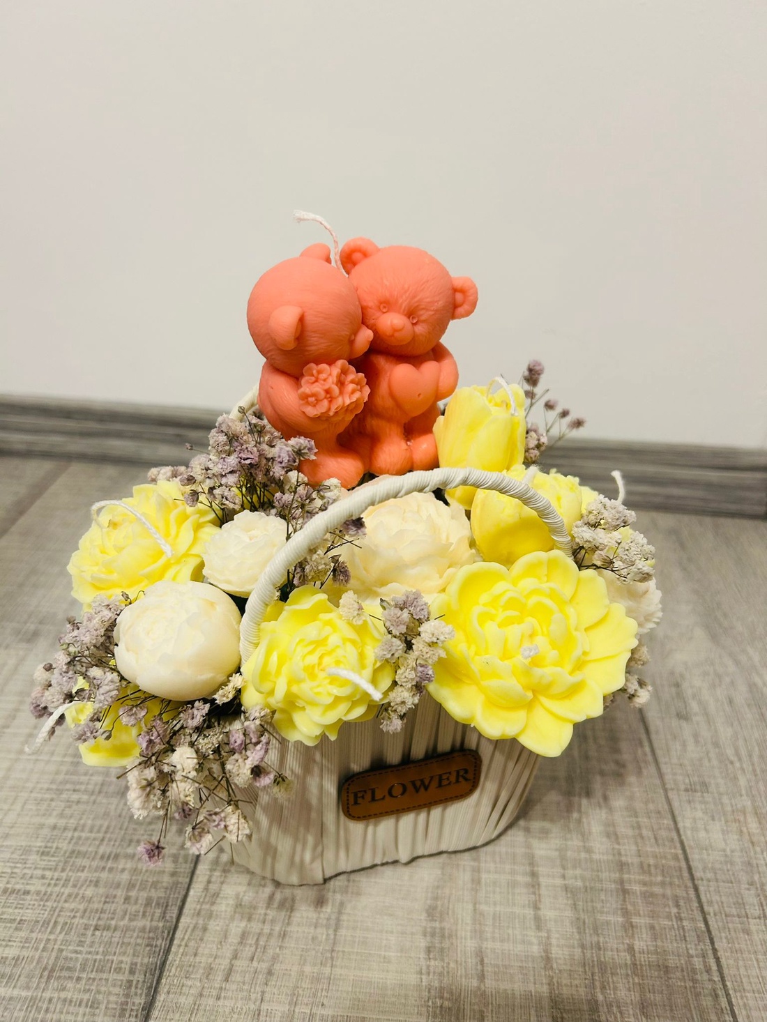 Aranjamente florale din ceară de soia  - accesorii nuntă - accesorii de nuntă - curele de nuntă, panglici - Artynos.ro