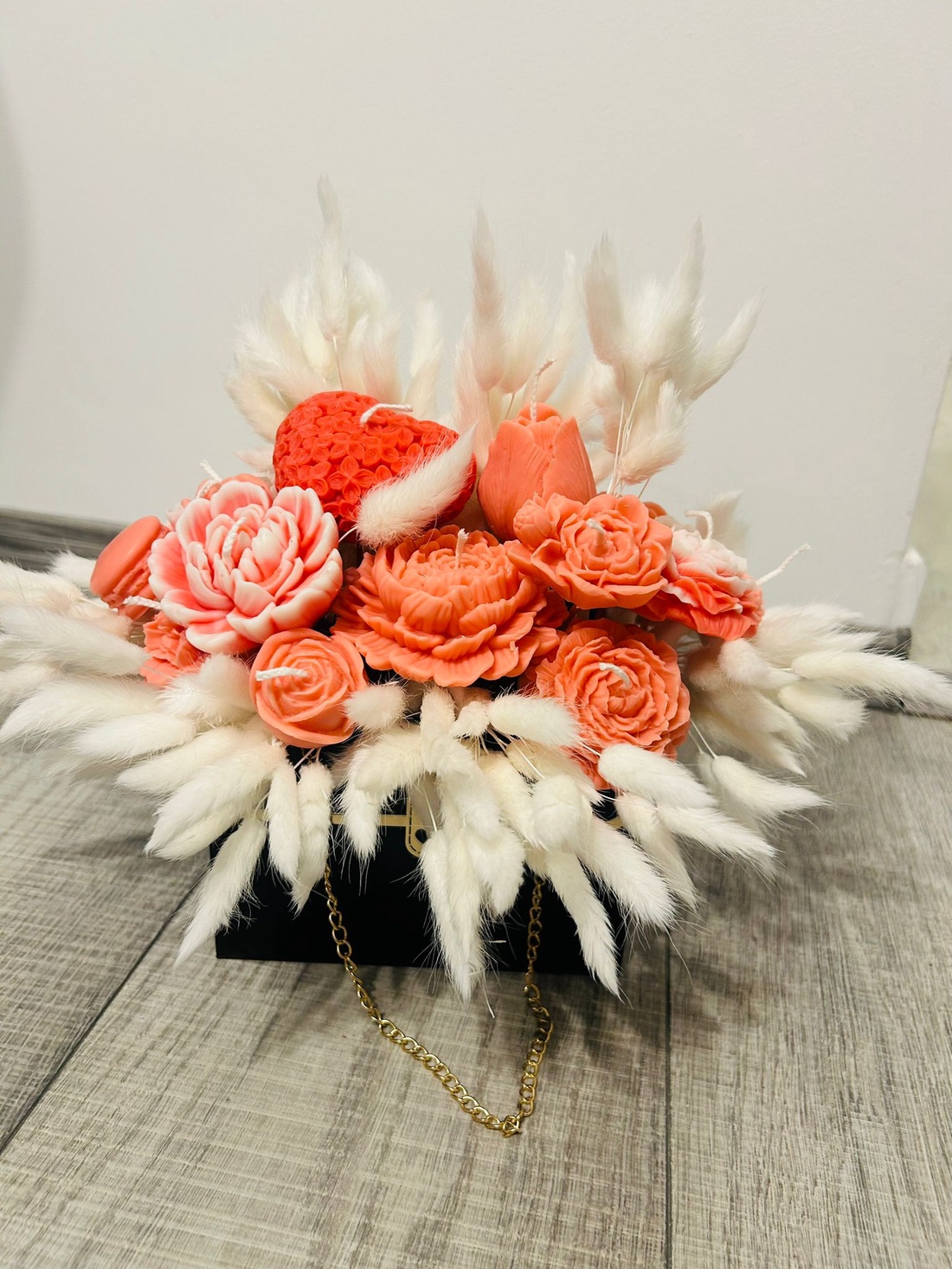 Aranjamente florale din ceară de soia  - accesorii nuntă - accesorii de nuntă - curele de nuntă, panglici - Artynos.ro