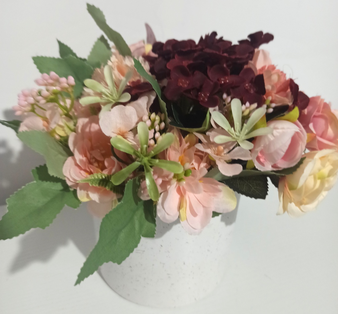 GHIVECI CERAMICĂ IMPRIMATĂ CU FLORICELE ROZ, GRENA - casă & stil de viață - decorațiuni de casă - decorațiuni de masă și rafturi - boluri decorative - Artynos.ro