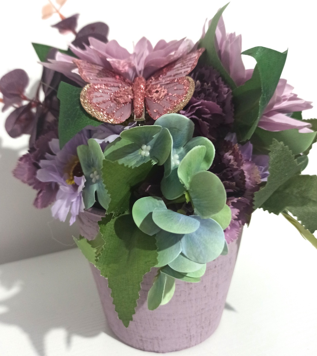 Ghiveci Ceramică Imprimat Roz Cu Dalii și Anemone Lila - casă & stil de viață - decorațiuni de casă - decorațiuni de masă și rafturi - boluri decorative - Artynos.ro