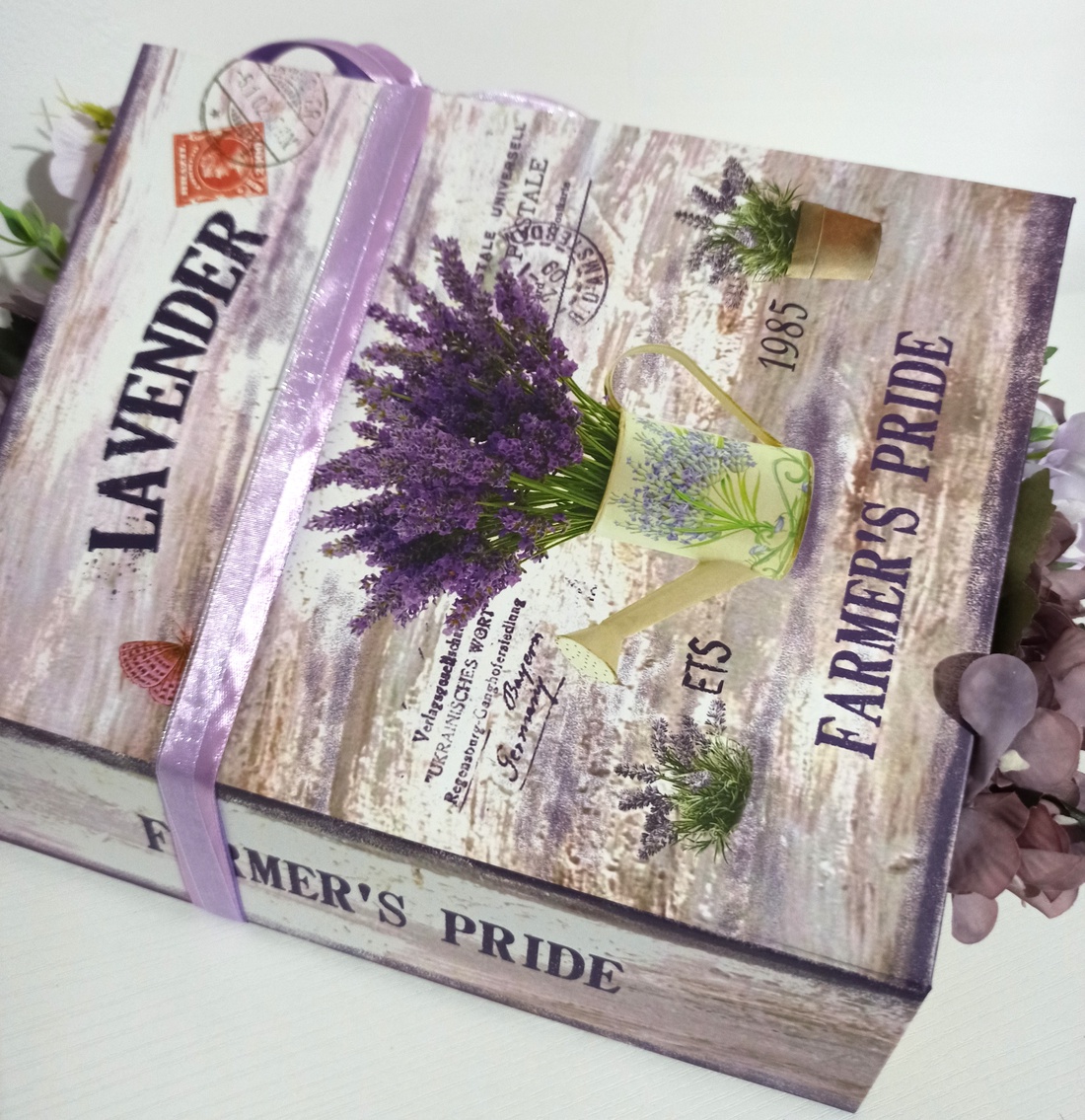 Carte Lavender Cu Floricele Mov - casă & stil de viață - decorațiuni de casă - accesorii florale - cutii cu flori - Artynos.ro