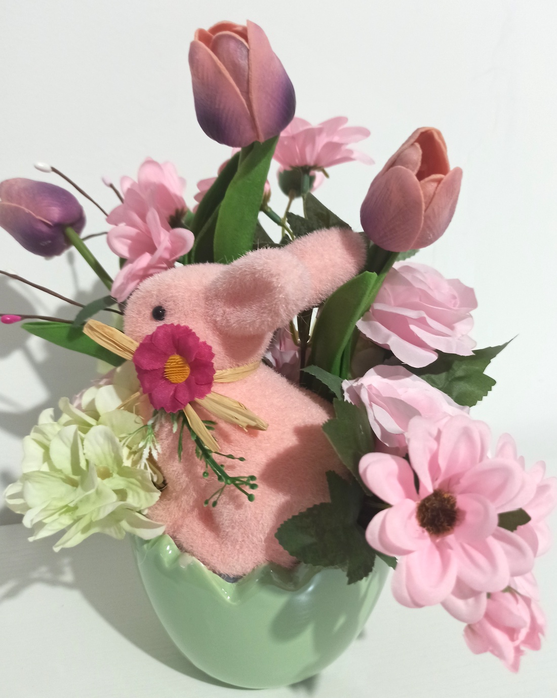 GHIVECI CERAMICĂ TIP OU CU IEPURE ȘI FLORI MOV, LILA - casă & stil de viață - decorațiuni de casă - decorațiuni de masă și rafturi - decorațiuni de masă - Artynos.ro