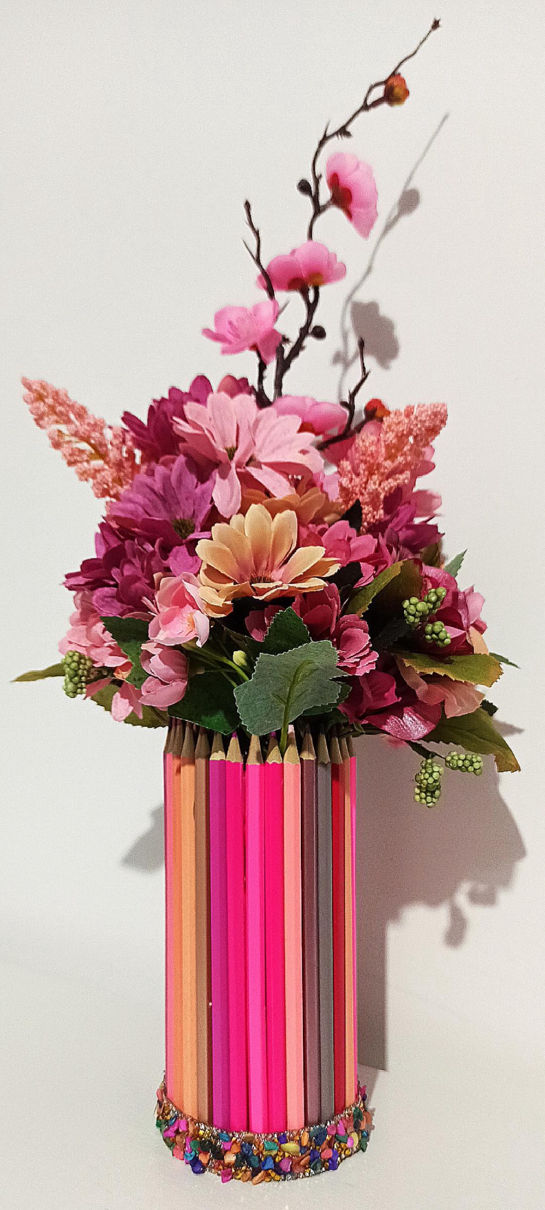 CUTIE CREIOANE ROZ CU FLORI ROZ, SOMON - casă & stil de viață - decorațiuni de casă - accesorii florale - cutii cu flori - Artynos.ro