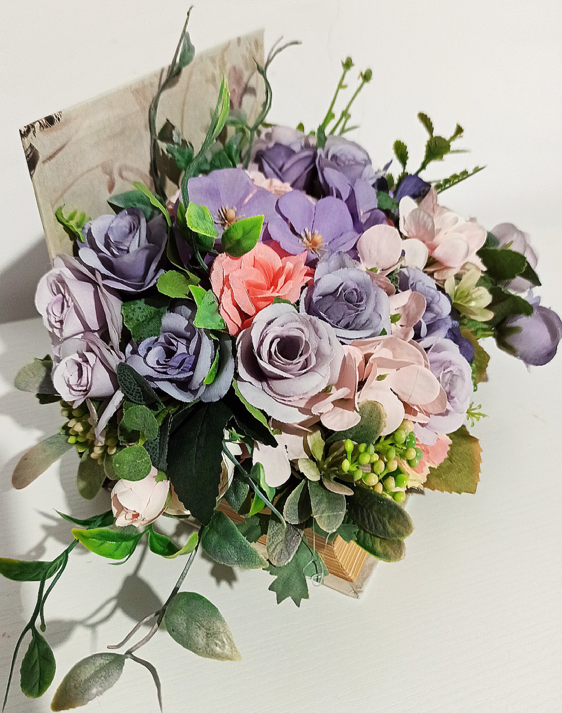 Carte cu floricele mov, lila - casă & stil de viață - decorațiuni de casă - accesorii florale - cutii cu flori - Artynos.ro