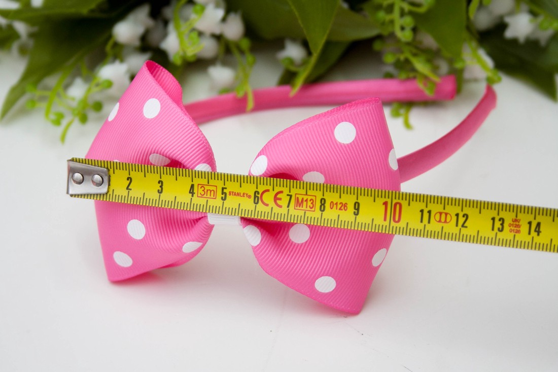 Masnis bentiță de păr cravată de păr - Pink polka dots -  - Artynos.ro