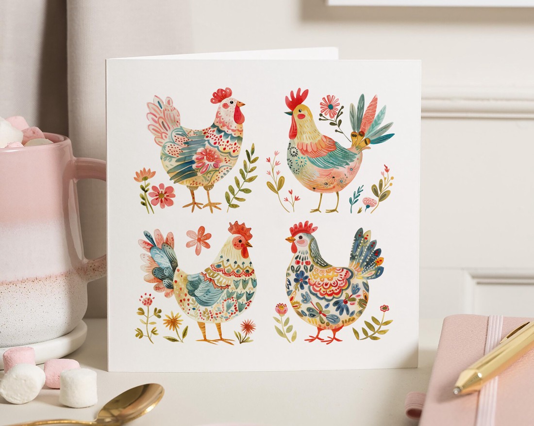 Carte poștală de Paște, carte de felicitare cocoș, carte cadou în stil popular - - Artynos.ro Carte poștală de Paște, carte de felicitare cocoș, carte cadou în stil popular - - Artynos.ro