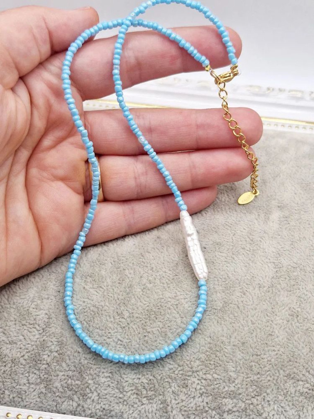 Colier de Vara blue sky - bijuterii - coliere - chockere - Artynos.ro