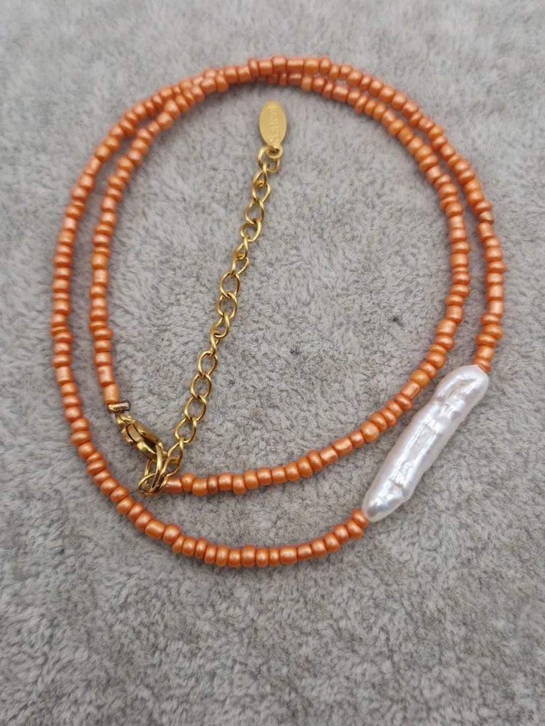 Colier de Vară portocaliu - bijuterii - coliere - chockere - Artynos.ro