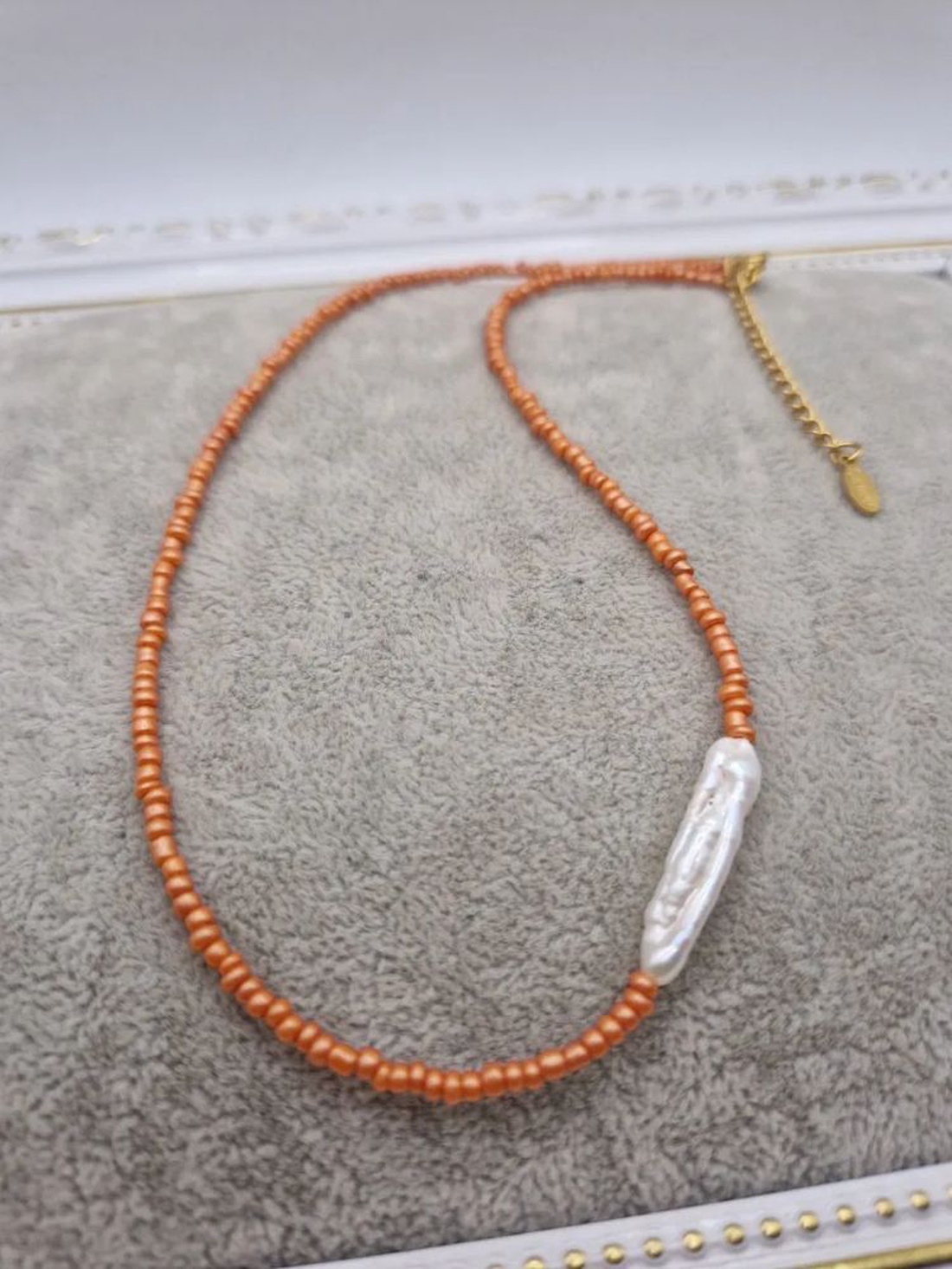 Colier de Vară portocaliu - bijuterii - coliere - chockere - Artynos.ro