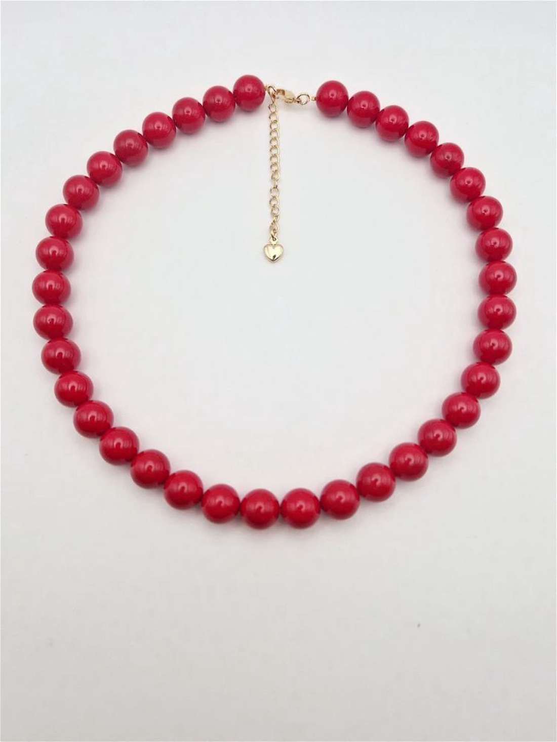 Colier Perle tip Mallorca Roșu Aur - bijuterii - coliere - chockere - Artynos.ro