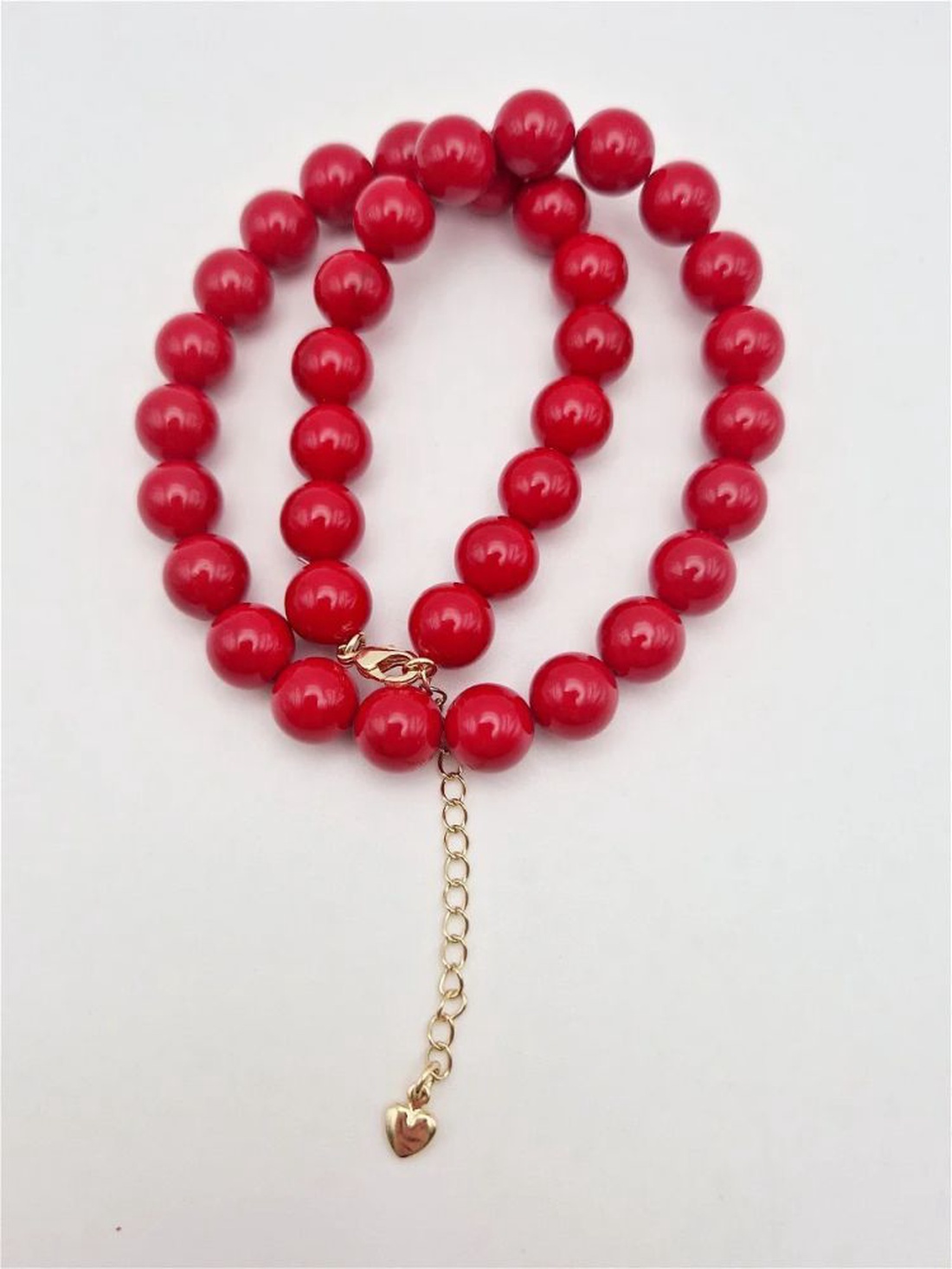 Colier Perle tip Mallorca Roșu Aur - bijuterii - coliere - chockere - Artynos.ro