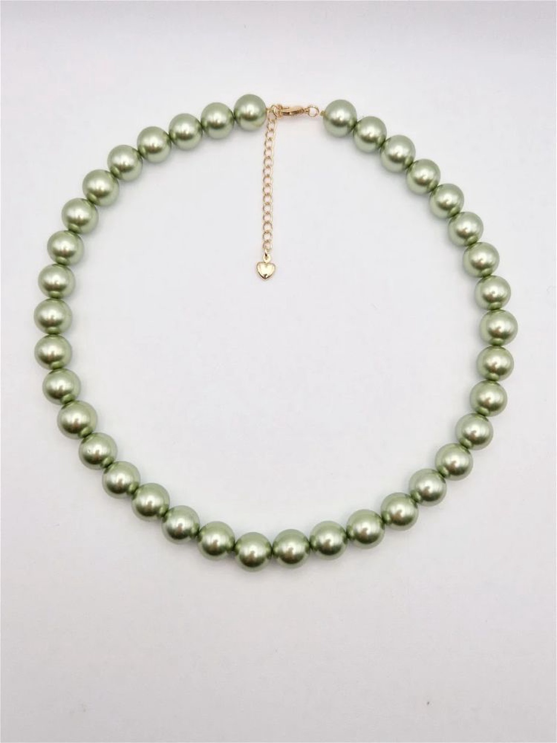 Colier Perle tip Mallorca Verde Aur - bijuterii - coliere - coliere din perle - Artynos.ro