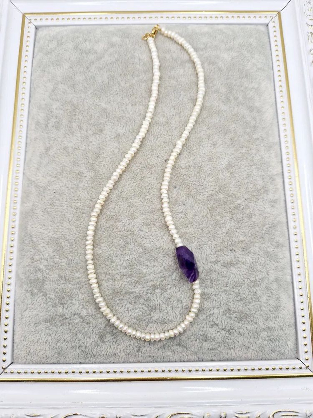 Choker  Perle naturale Ametist - bijuterii - coliere - chockere - Artynos.ro