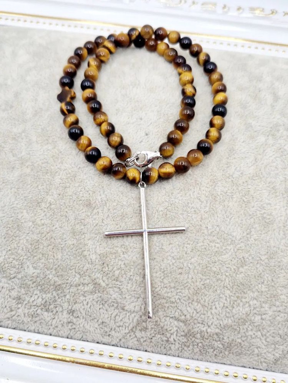 Choker Ochi de tigru Argint - bijuterii - coliere - pandative - Artynos.ro