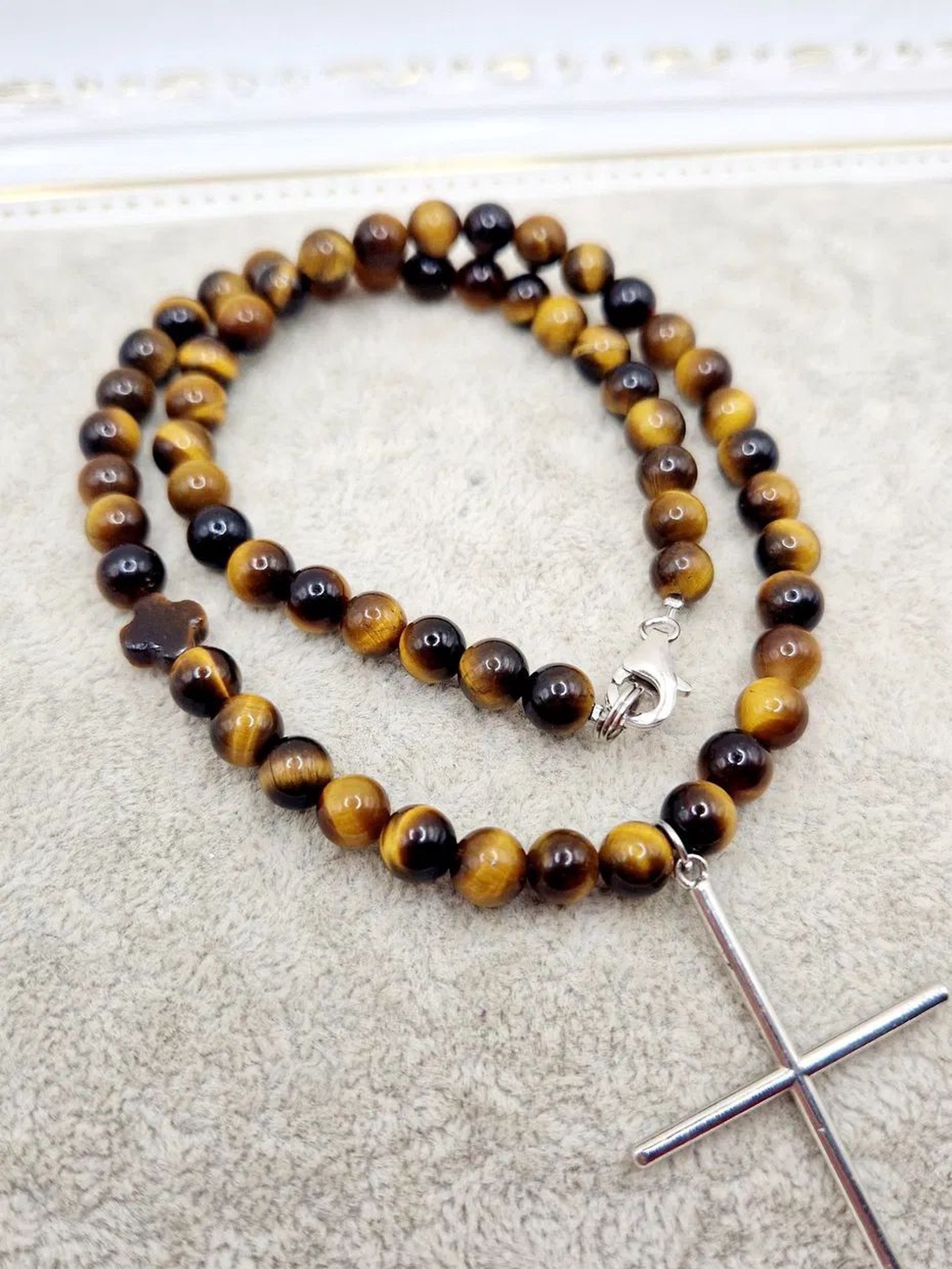 Choker Ochi de tigru Argint - bijuterii - coliere - pandative - Artynos.ro