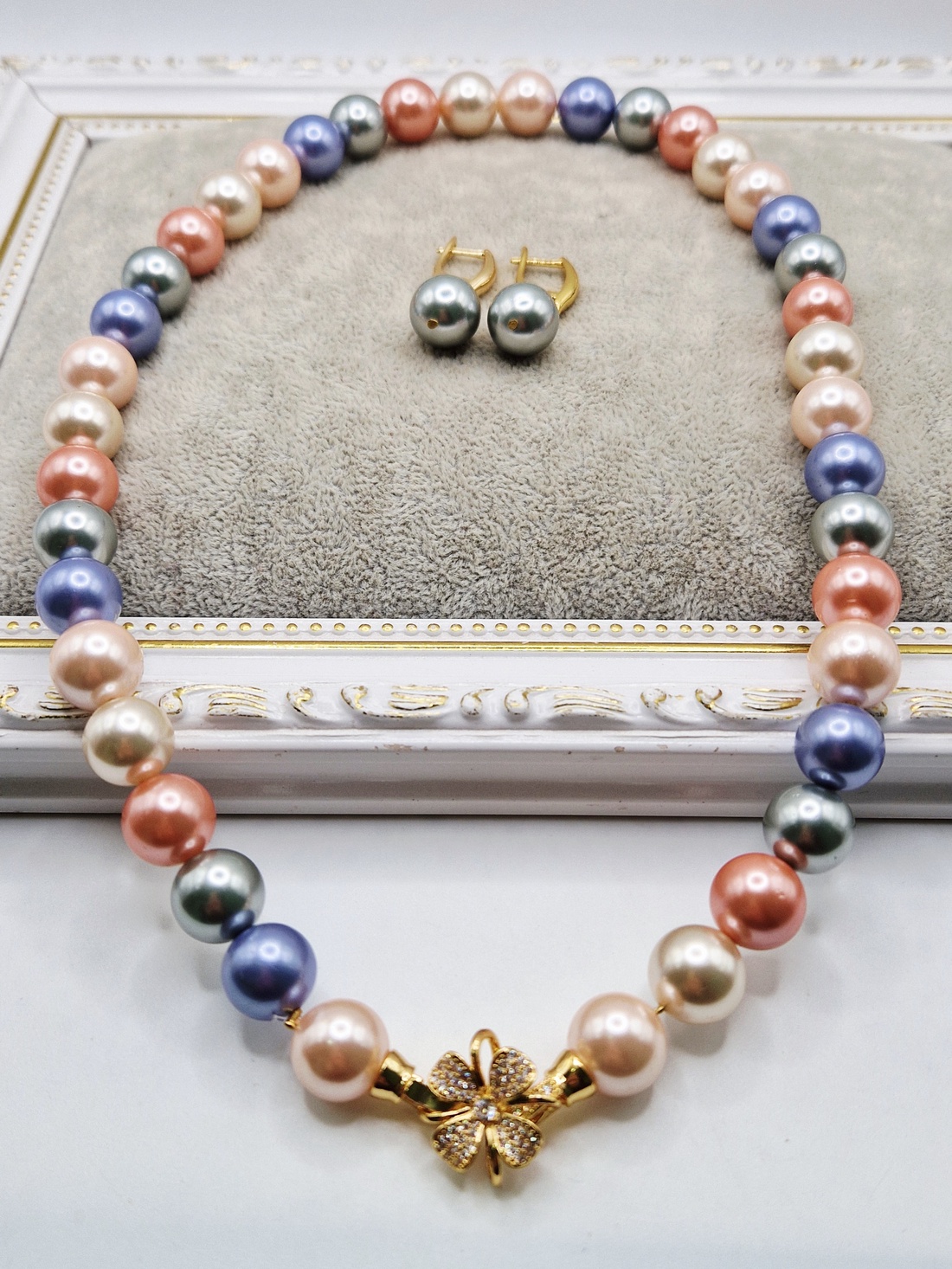 Set / Perle tip Mallorca / turcoaz - bijuterii - coliere - coliere din perle - Artynos.ro