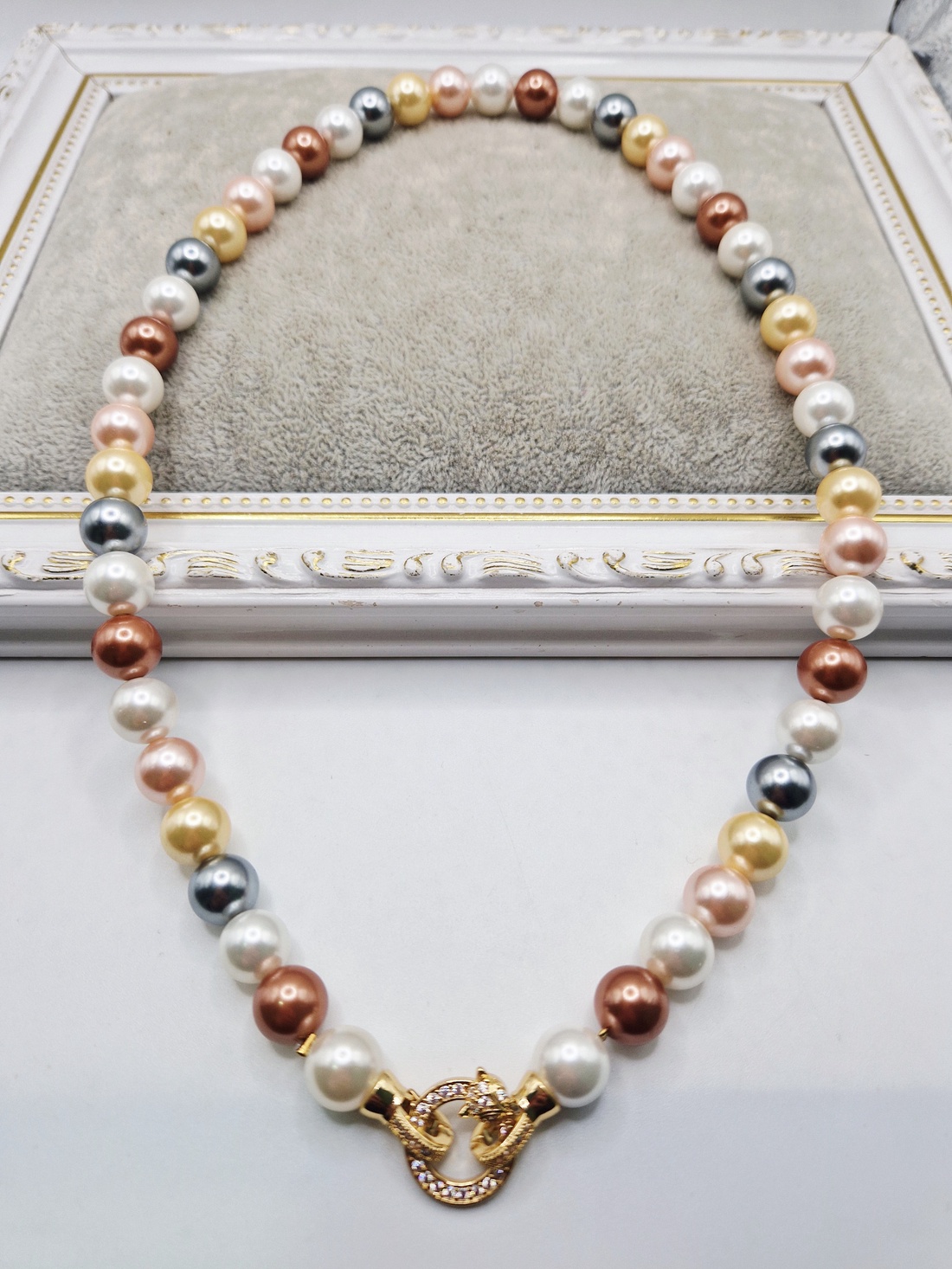 Set Perle tip Mallorca auriu - bijuterii - coliere - coliere din perle - Artynos.ro